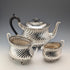 Antique British silver plate tea set, 3-piece set, George Shadford Lee&Henry Wigfull